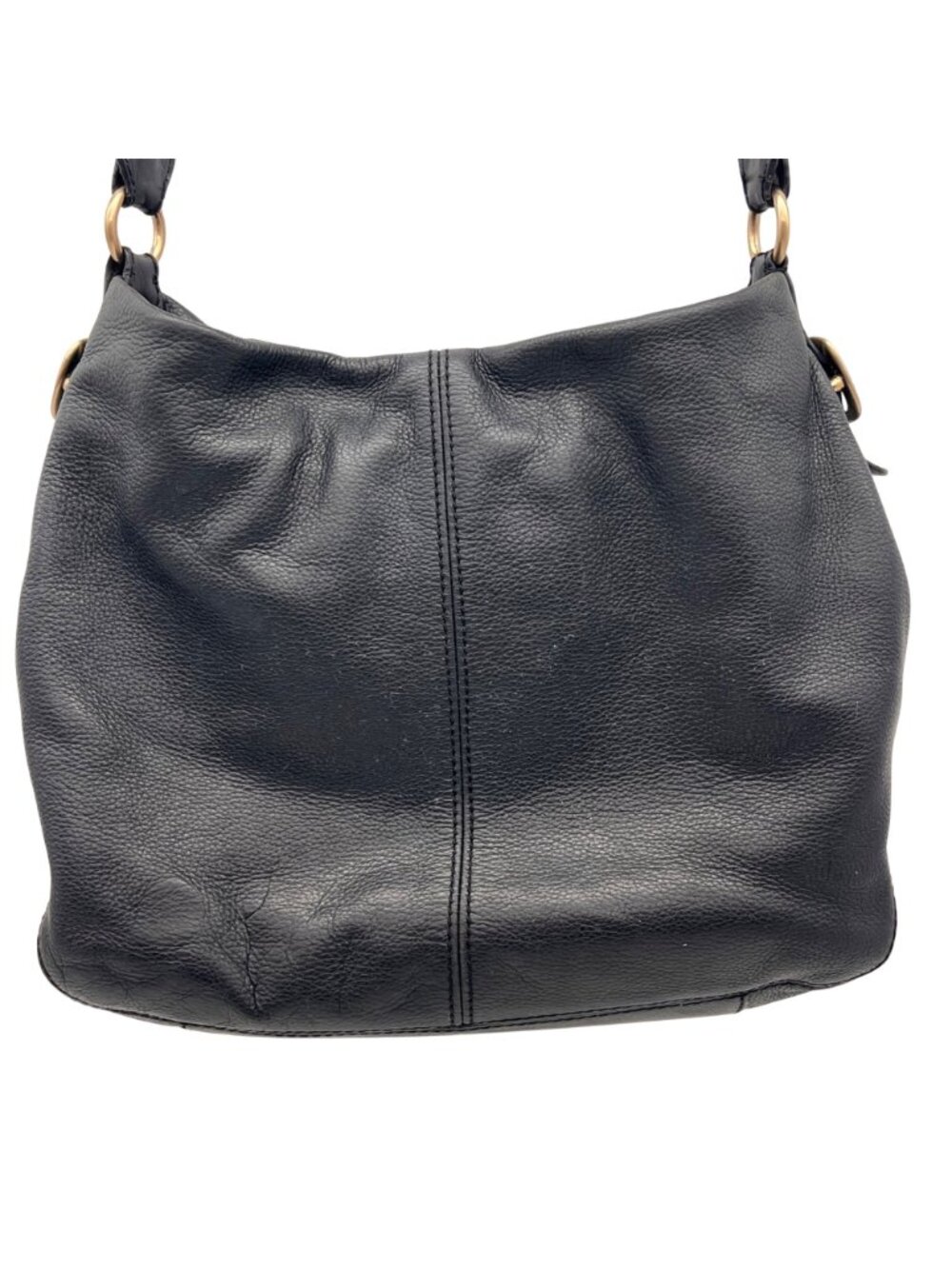 Michael Kors Soft Black Leather Shoulder Bag Purse Gold Tone Hardware 14"x12"x4" - Picture 5 of 15